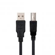 CABLE USB(A) 2.0 A USB(B) 2.0 NANOCABLE 3M NEGRO - Imagen 1