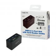 HUB 3 PUERTOS USB 3.0+LECTOR DE TARJETAS LOGILINK - Imagen 1