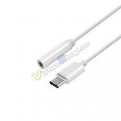 ADAPTADOR USB-C M A JACK 3.5 H AISENS 15CM BLANCO - Imagen 1