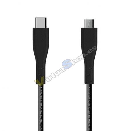 CABLE USB TIPO C 2.0 M A MICRO USB M AISENS 1M - Imagen 1