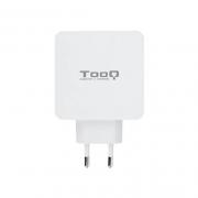 CARGADOR DOBLE USB-C PD + USB A QC3.0 TOOQ BLANCO - Imagen 1