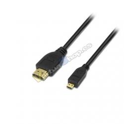 CABLE MICRO HDMI(D)M A HDMI(A)M AISENS 1.8M NEGRO 1.8M/MACH - Imagen 1