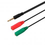 CABLE AUDIO 1XJACK-3.5 A 2XJACK-3.5 0.2M AISENS - Imagen 1