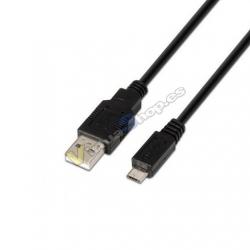 CABLE USB(A) A MICRO USB(B) 2.0 AISENS 0.8M NEGRO - Imagen 1