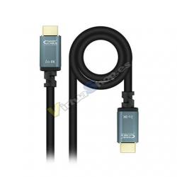 CABLE HDMI(A) A HDMI(A) IRIS 8K NANOCABLE 1M NEGRO - Imagen 1
