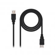 CABLE USB(A) 2.0 A USB(A) 2.0 NANOCABLE 1M NEGRO - Imagen 1