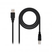 CABLE USB(B) 2.0 IMPRESORA  A USB(A) NANOCABLE 1M - Imagen 1