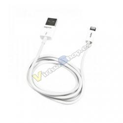 CABLE USB(A) 2.0 A MICRO USB(B) + LIGHTNING APPROX 1M BLANC - Imagen 1