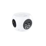 REGLETA 4 TOMAS INTERRUPTOR 1.4M NANOCABLE BLANCO - Imagen 1