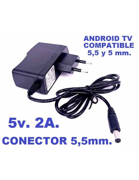 ADAPTADOR CORRIENTE 5 V. 2 A. CONECTOR 5,5MM.