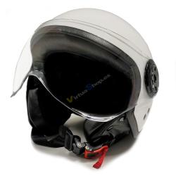 Casco Moto Jet Blanco con gafas Protectoras Talla S