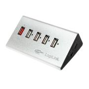 HUB 4 PUERTOS USB 2.0 LOGILINK+1 CARGA RAPIDA  UA0224