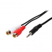 CABLE AUDIO 1xJACK 3.5M A 2xRCA H LOGILINK 0.2M - Imagen 1