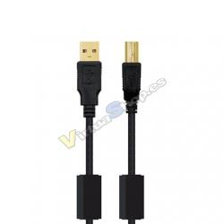 CABLE HQ FERRITA USB(A) A USB(B) NANOCABLE 2M BK - Imagen 1