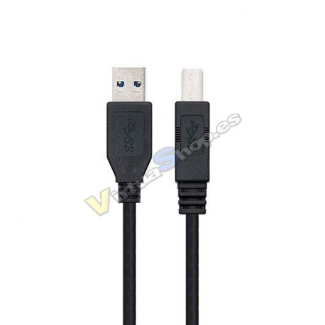 CABLE USB(A) 3.0 A USB(B) 3.0 NANOCABLE 2M NEGRO - Imagen 1