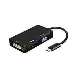 ADAPTADOR USB-C A DVI/HDMI/VGA AISENS NEGRO - Imagen 1
